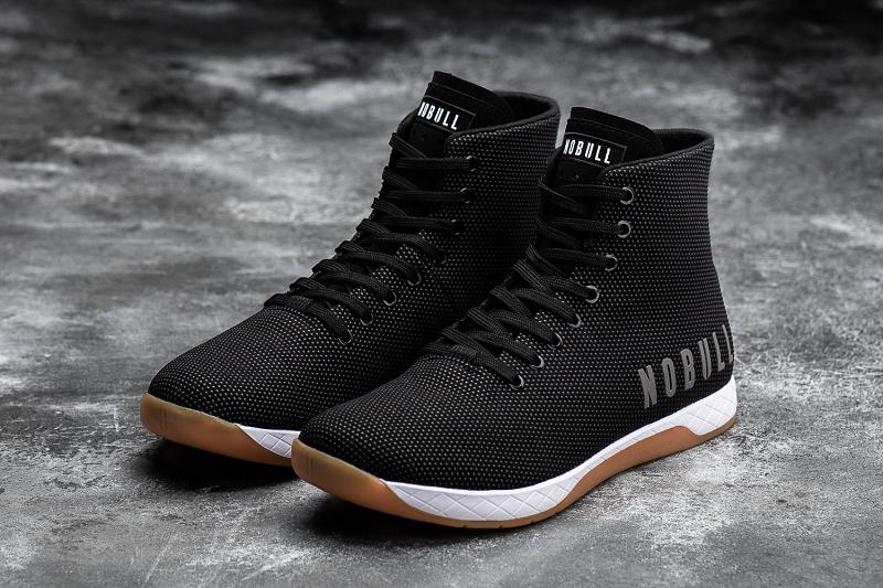 Black Nobull High-Top Gum Men's Trainers | CA D1441F